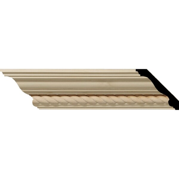 Ekena Millwork SAMPLE - 4 3/4"H x 4 7/8"P x 6 3/4"F x 12"L Andrea Rope Carved Wood Crown Moulding, Maple SAMPLE-MLD04X04X06ADMA - main
